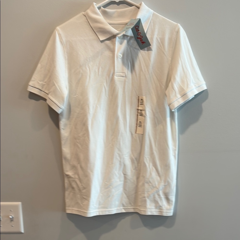 Cat & Jack Polo White Short Sleeve Cotton Blend